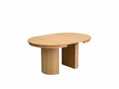 Table à manger ronde extensible 110 à 210 cm PRADO placage chêne massif