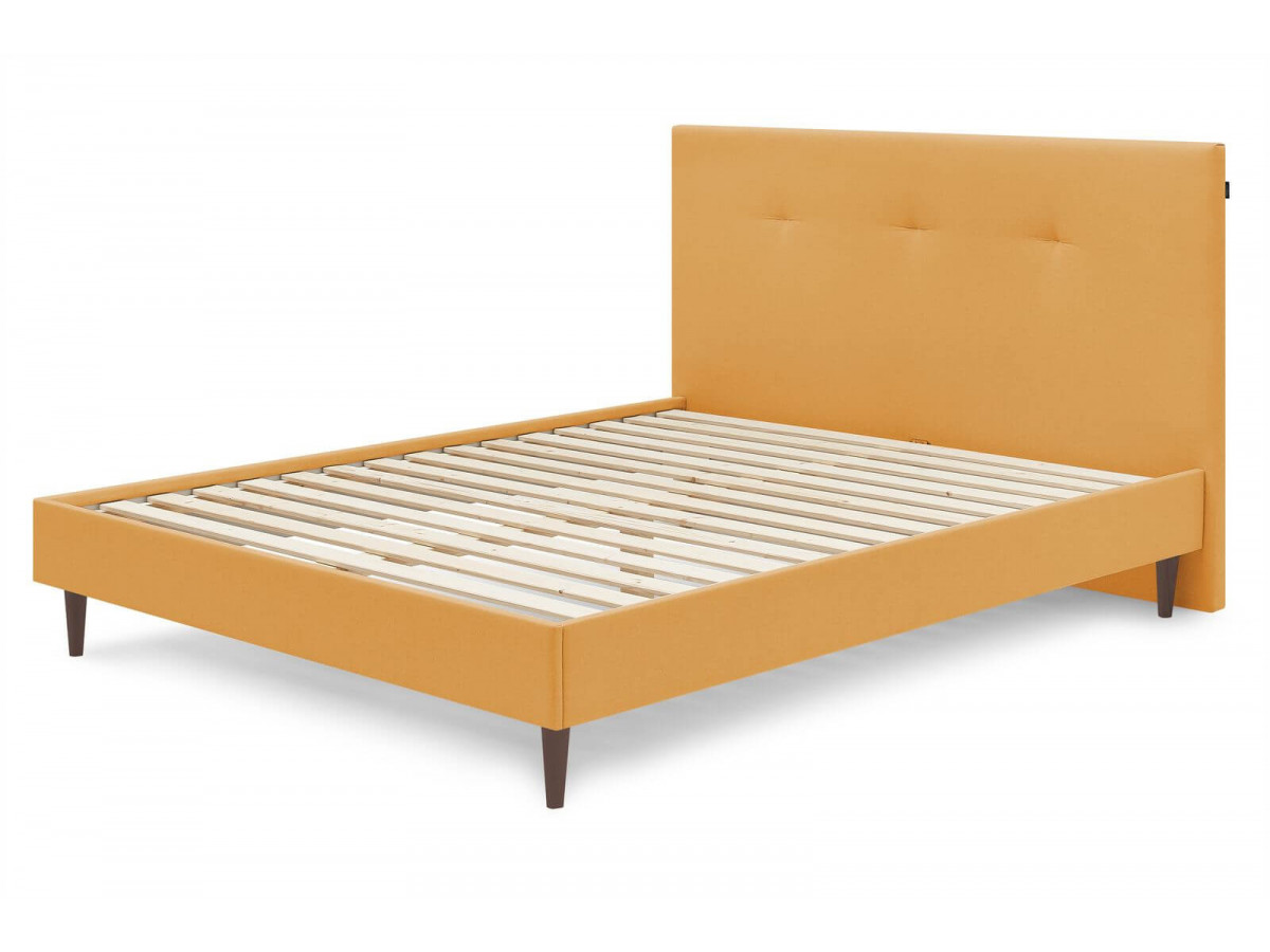 Rama łóżka TORY z listwami z litego drewna i nóżkami z drewna wenge 140 x 190 cm