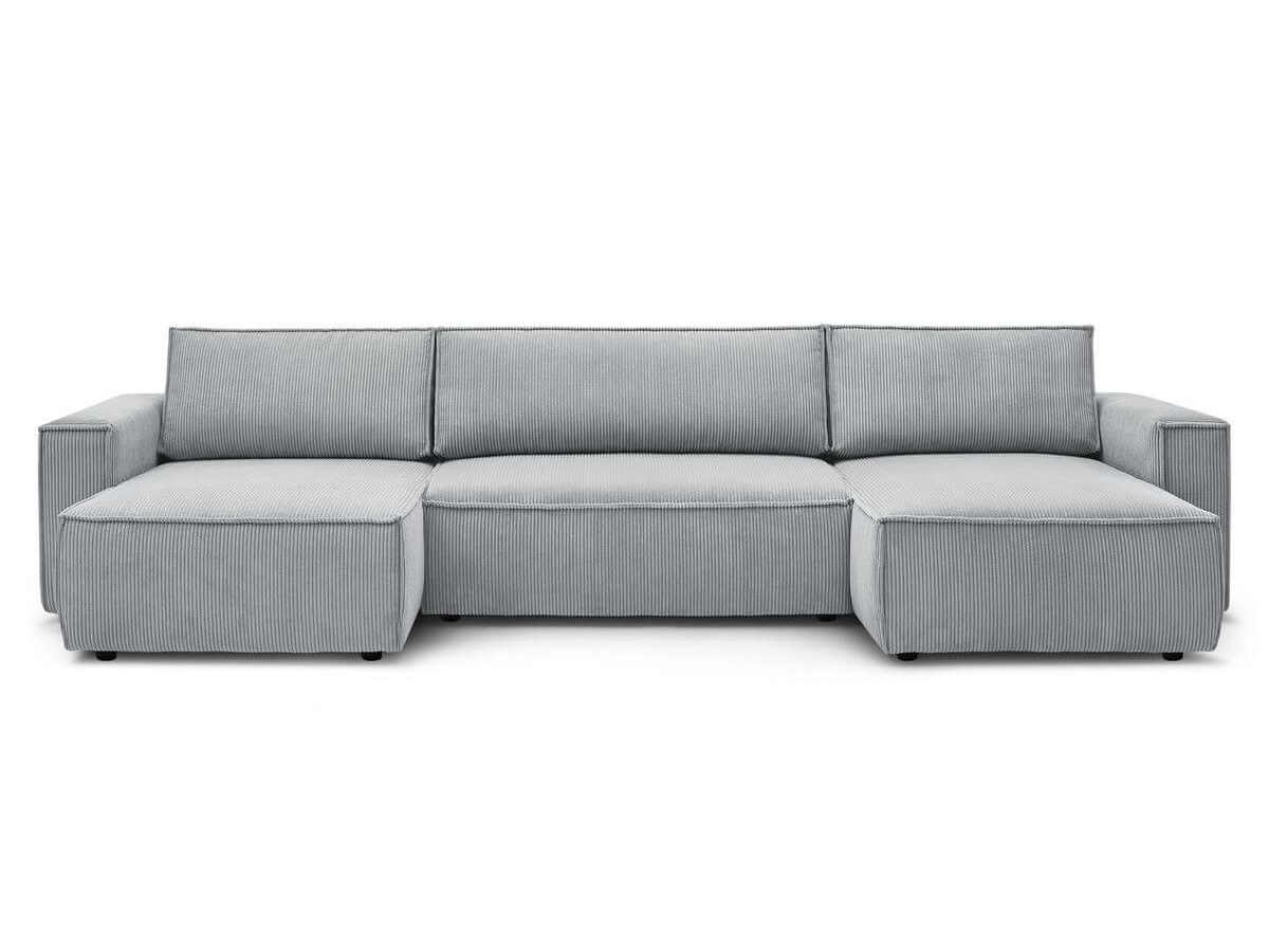 NIHAD corduroy panoramische slaapbank met opbergvak en poef