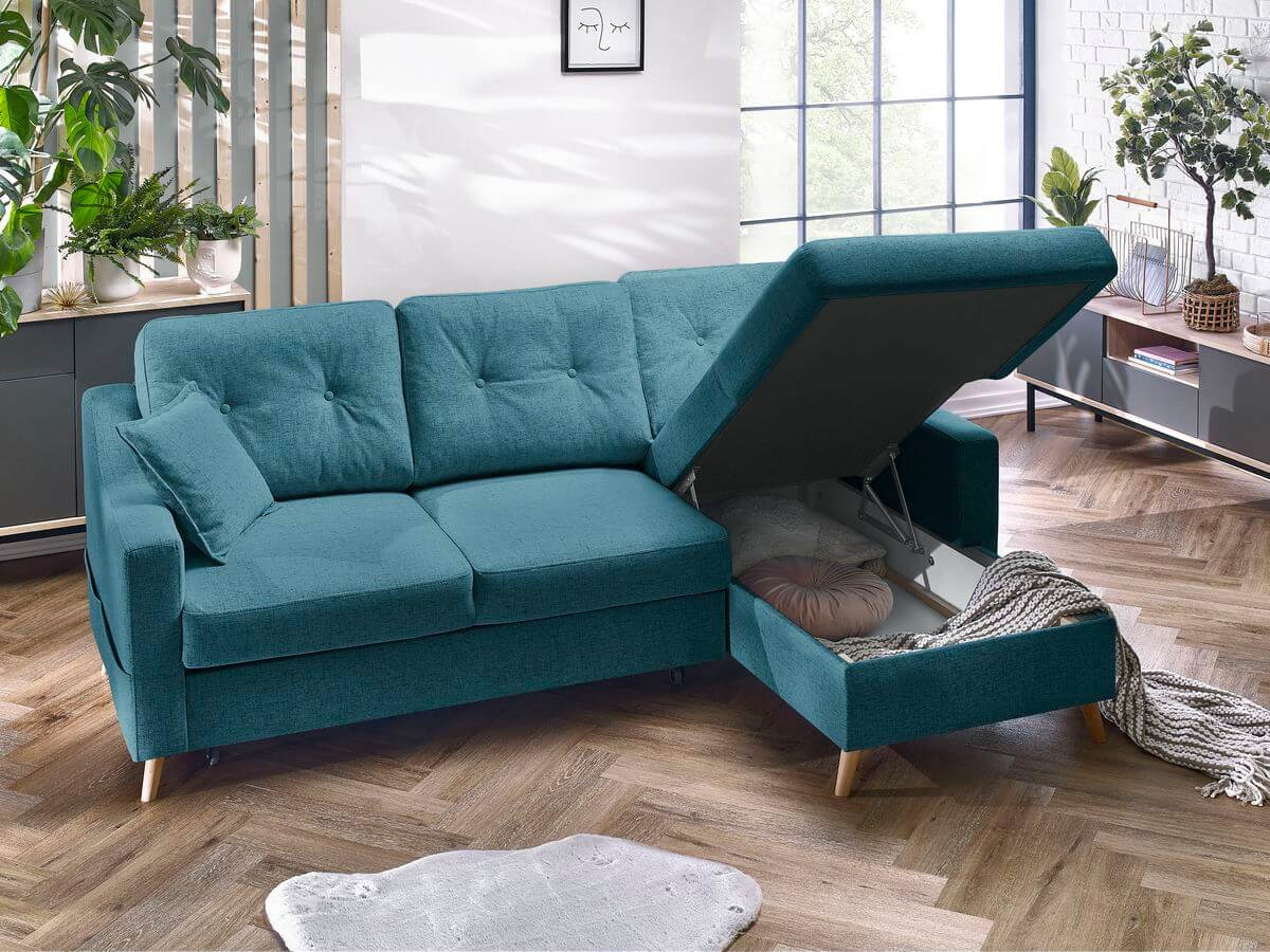 Canapé d'angle convertible coffre SWEDEN