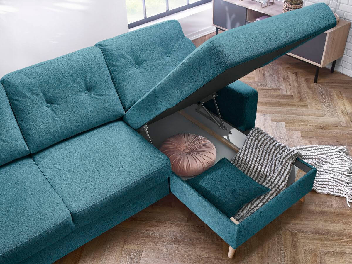 Canapé d'angle convertible coffre SWEDEN