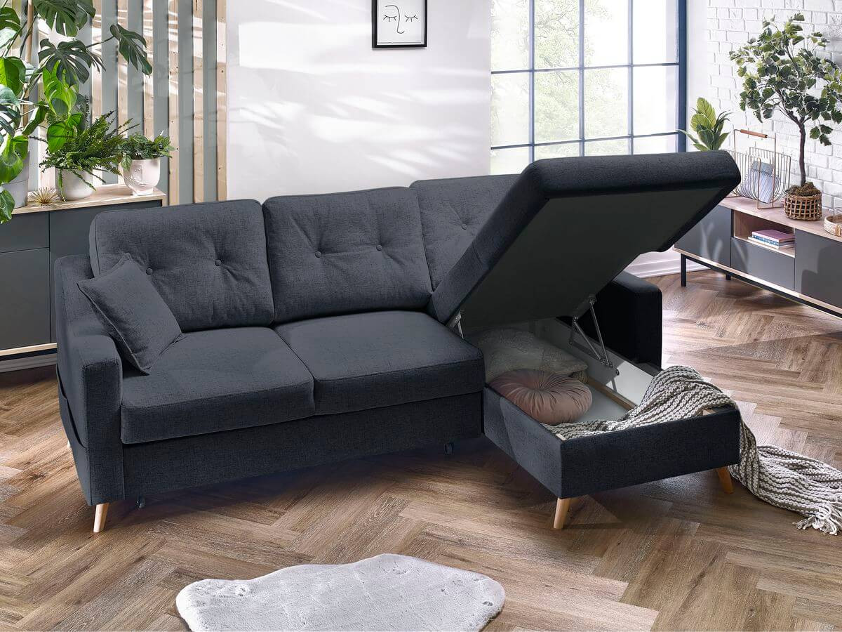 Canapé d'angle convertible coffre SWEDEN