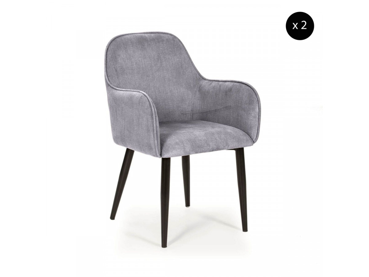 Ensemble de 2 fauteuils SARNA gris