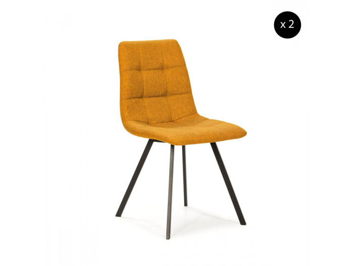 Lot de 2 chaises de table KITO Moutarde