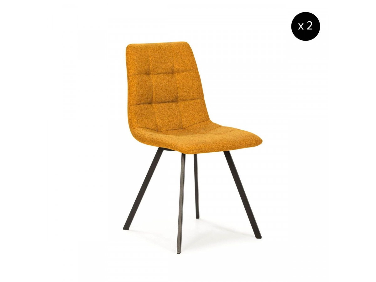 Ensemble de 2 chaises KITO moutarde