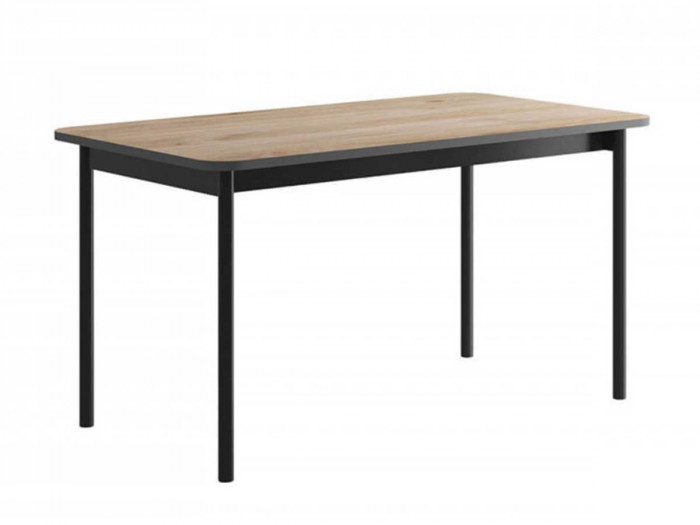 Table à manger 140 cm BASIC Couleur Graphite et Bois clair