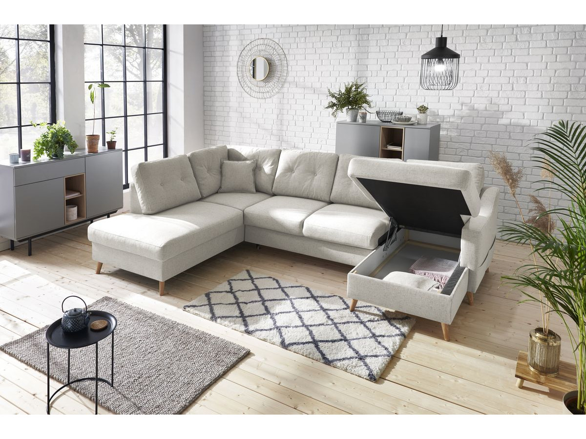 Canapé panoramique convertible coffre SWEDEN