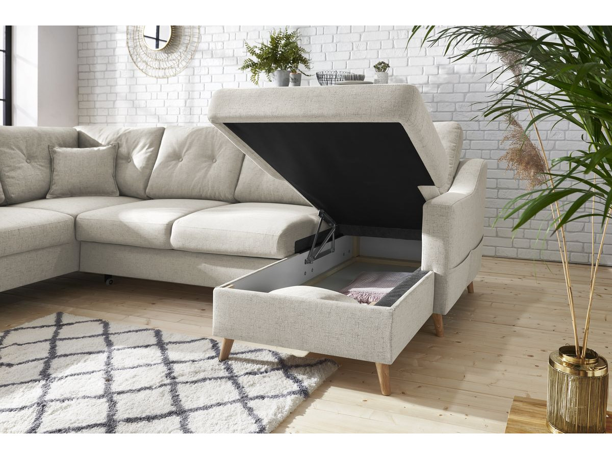Canapé panoramique convertible coffre SWEDEN
