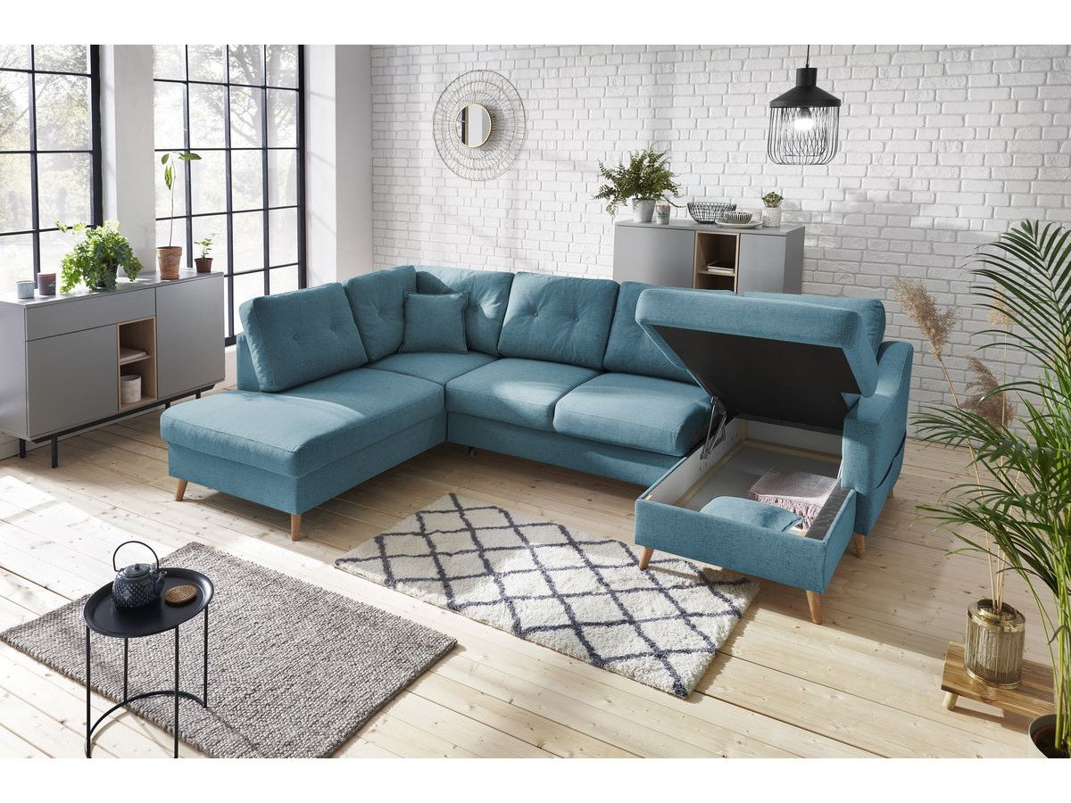 Canapé panoramique convertible coffre SWEDEN