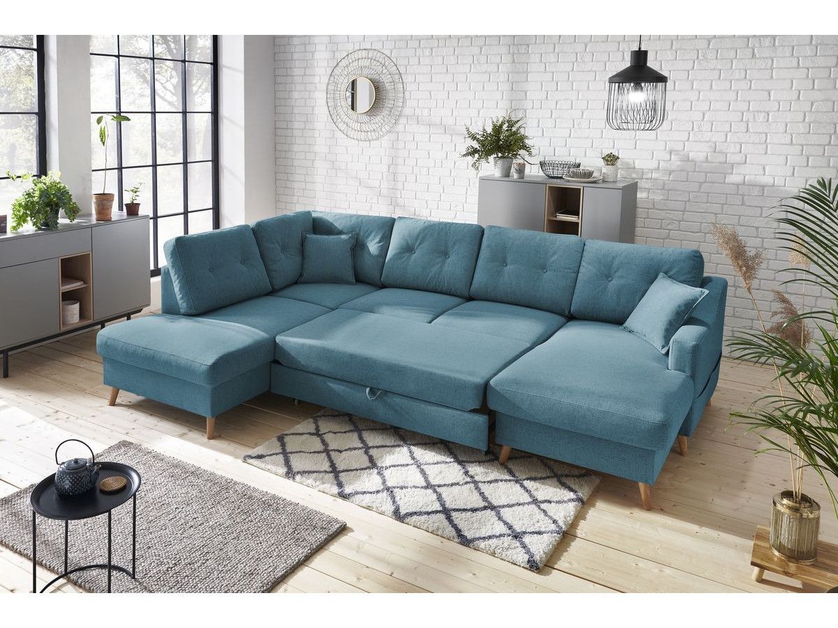 Canapé panoramique convertible coffre SWEDEN