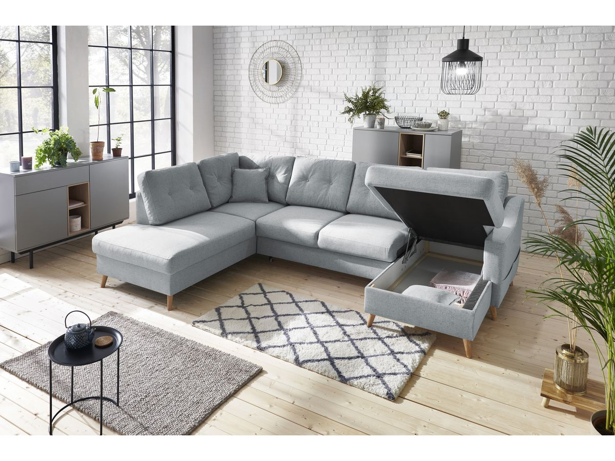 Canapé panoramique convertible coffre SWEDEN