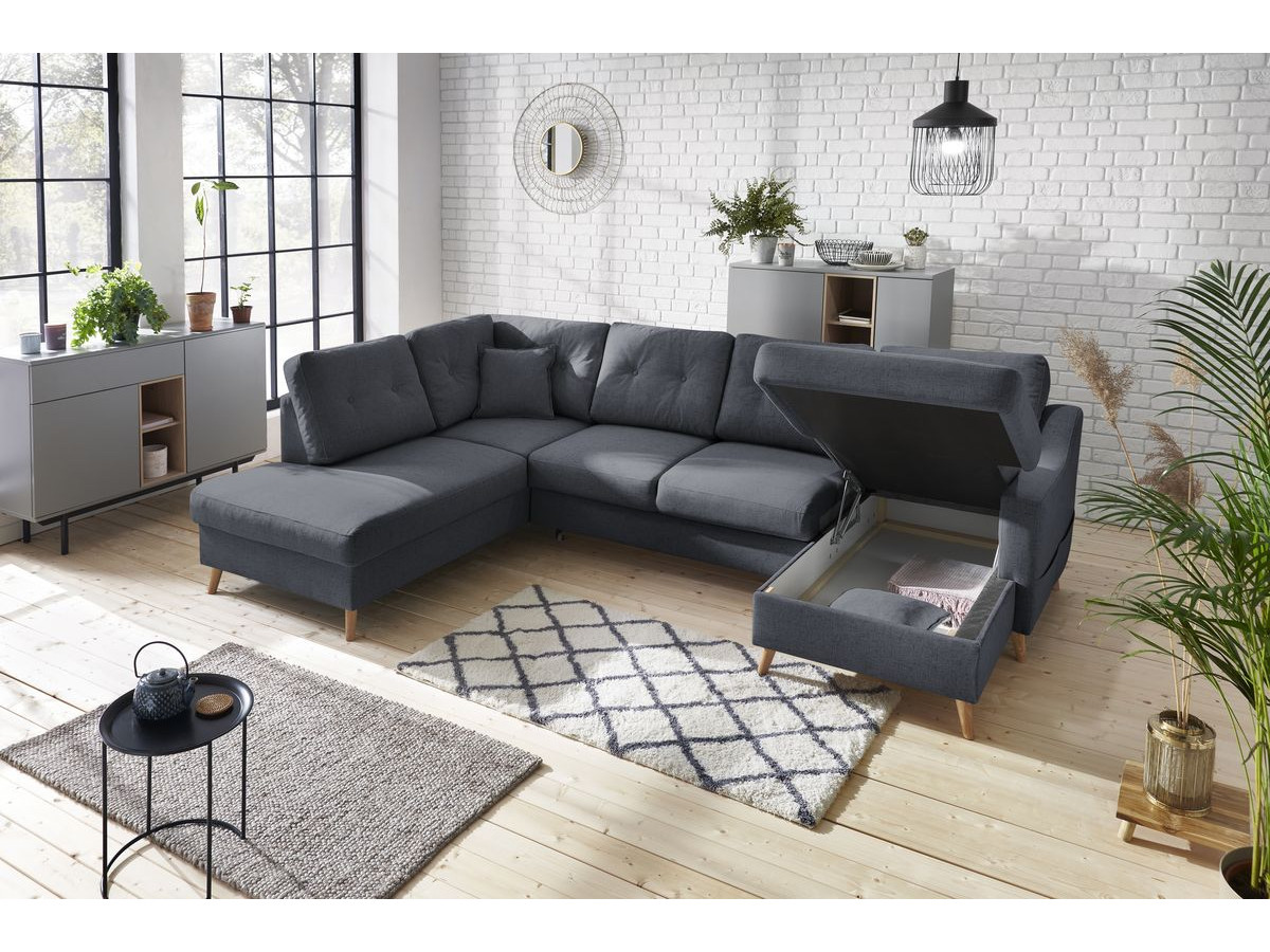 Canapé panoramique convertible coffre SWEDEN