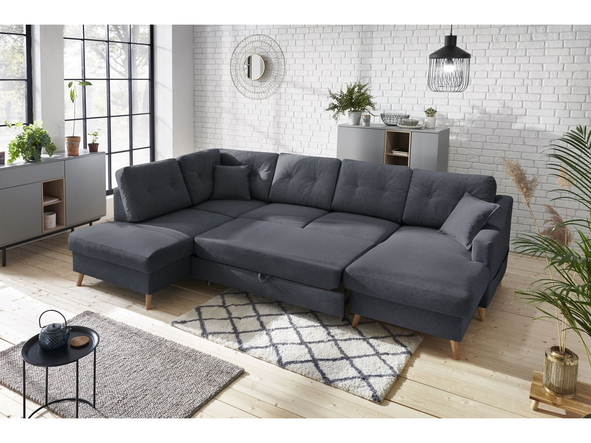 Canapé panoramique convertible coffre SWEDEN