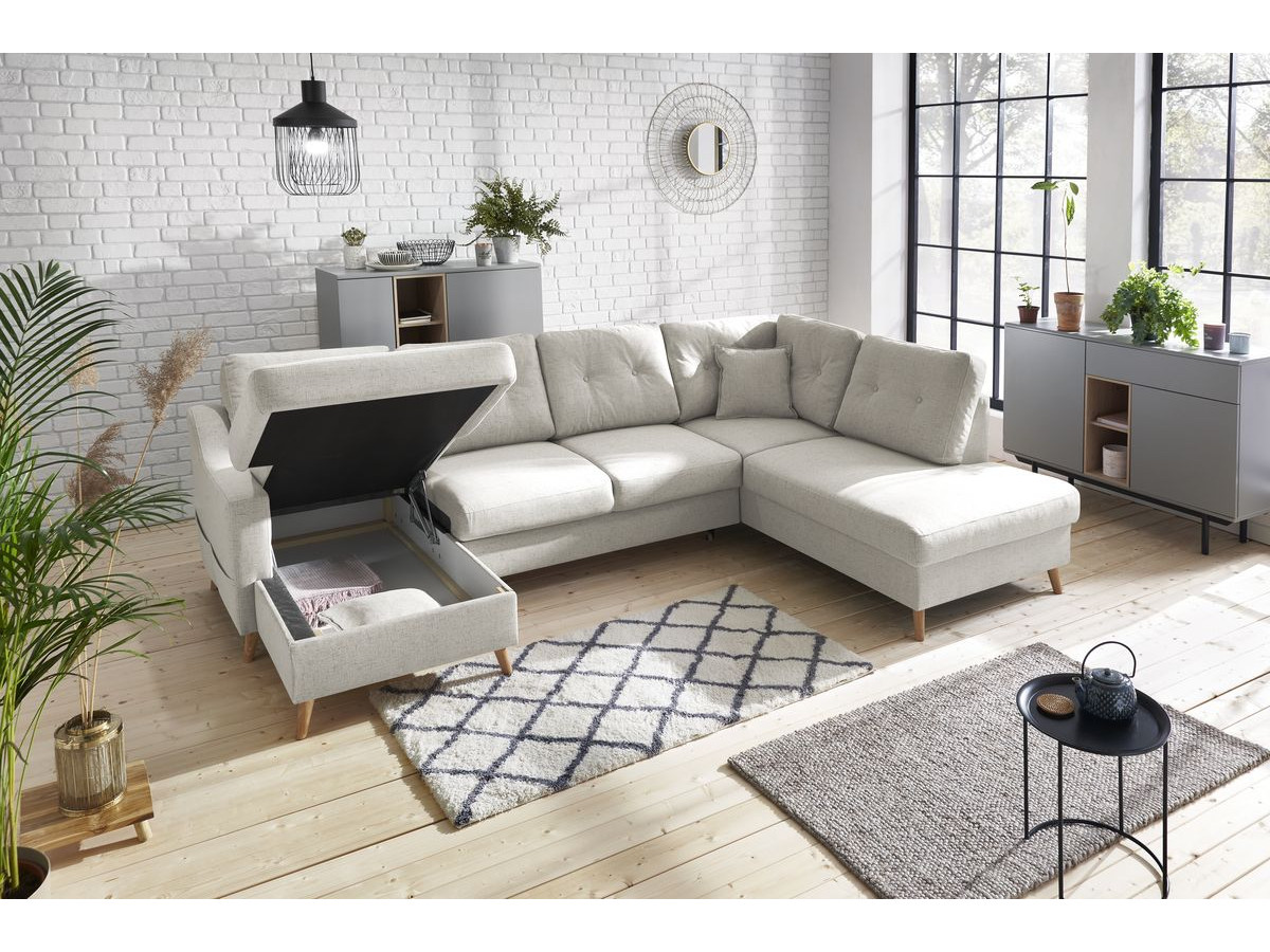 Canapé panoramique convertible coffre SWEDEN