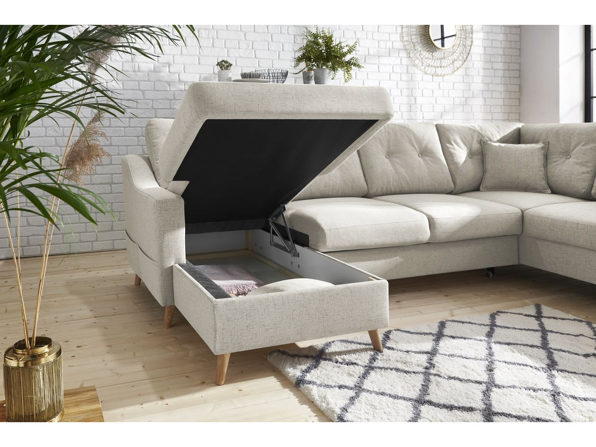 Canapé panoramique convertible coffre SWEDEN
