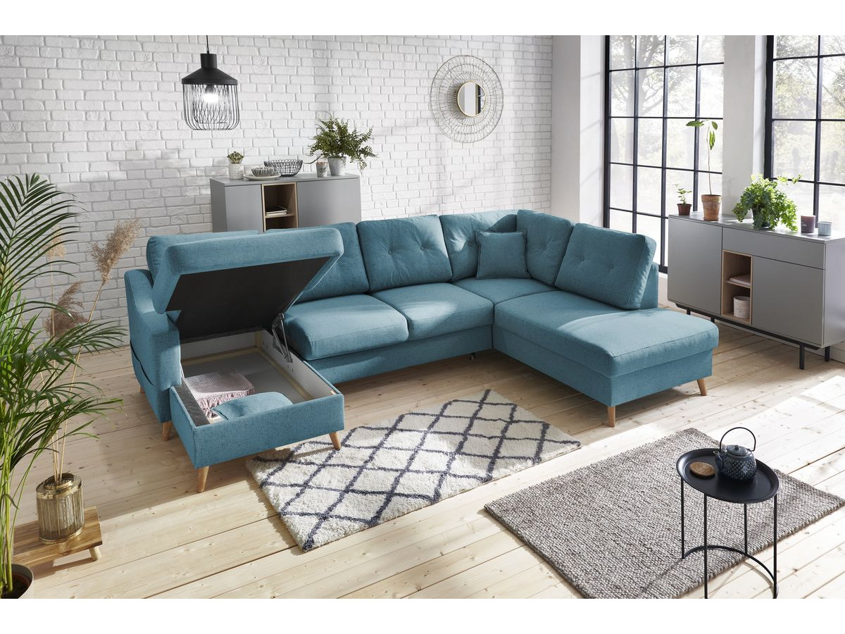 Canapé panoramique convertible coffre SWEDEN