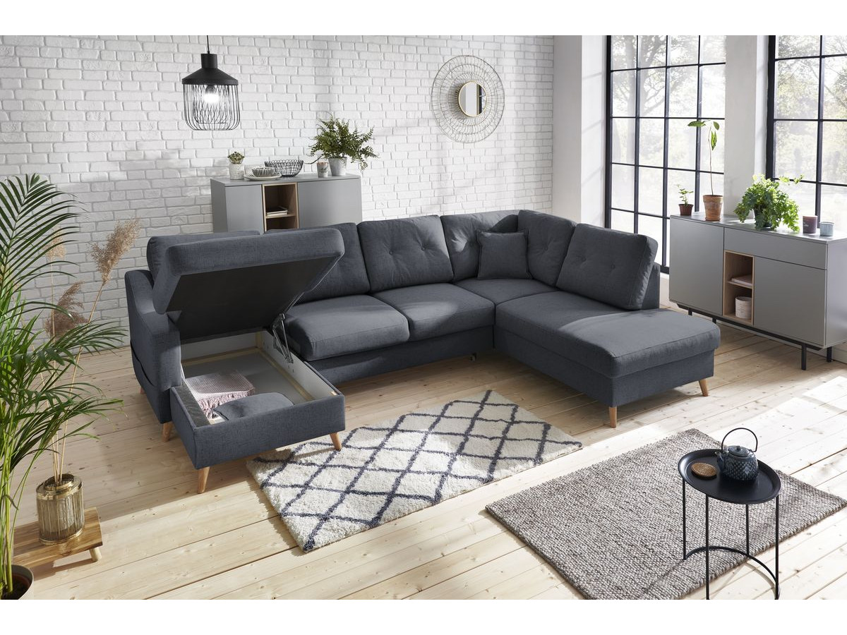 Canapé panoramique convertible coffre SWEDEN