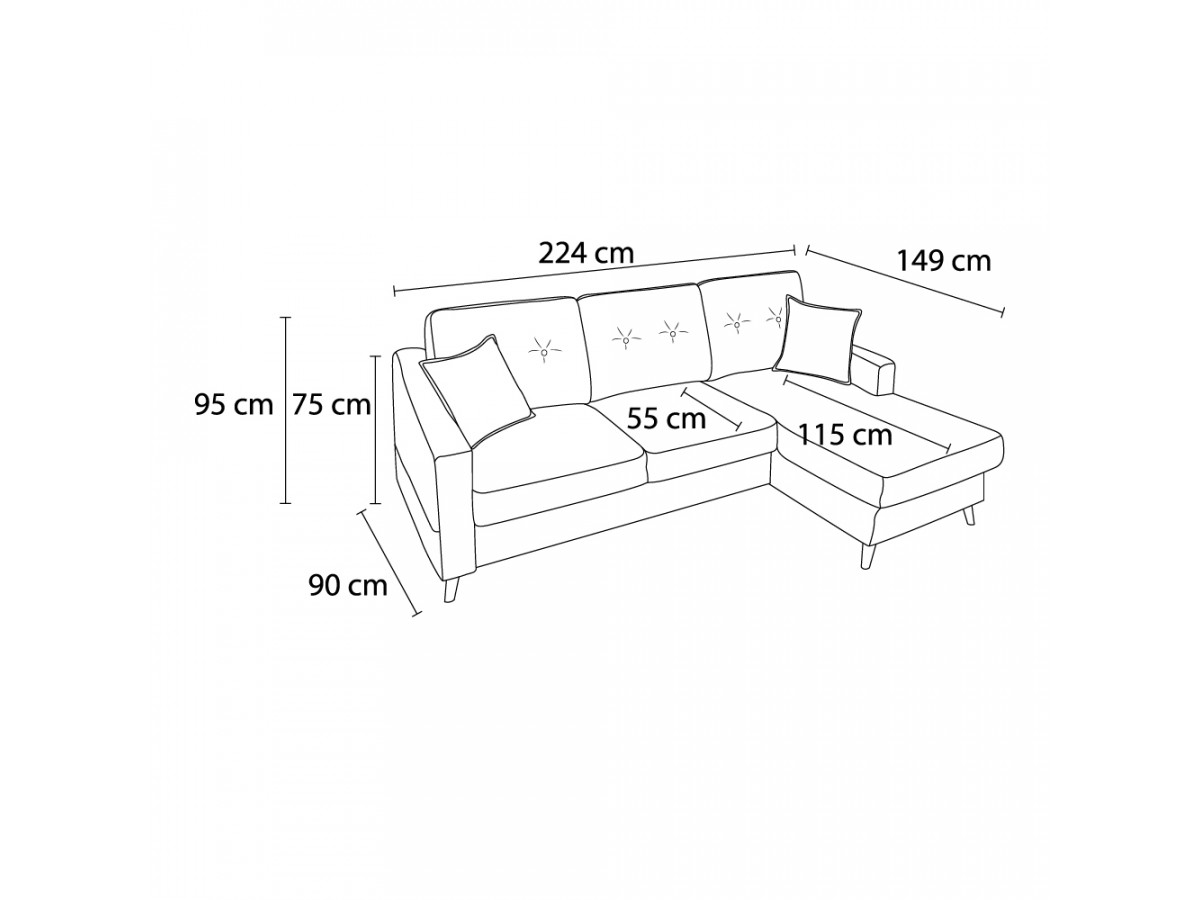 Canapé d'angle convertible coffre SWEDEN