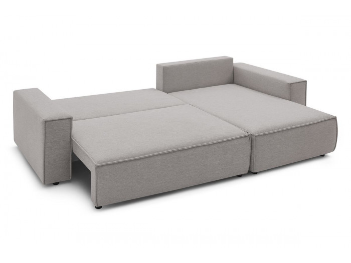 Canapé d'angle convertible réversible coffre NIHAD tissu