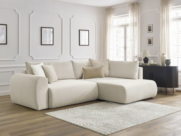 Canapé Lucien · L lisse beige Bobochic