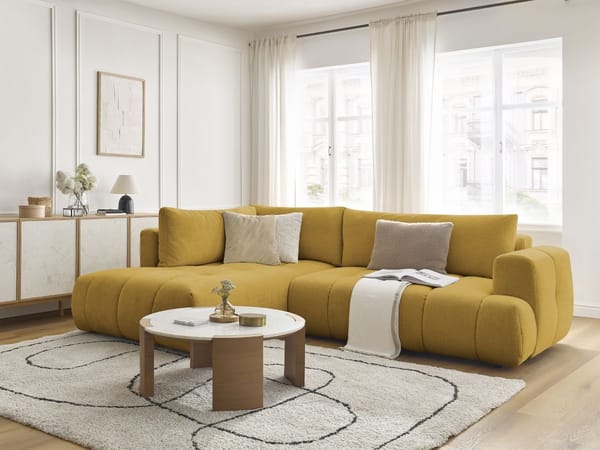 Canapé Fuji · L lisse jaune Bobochic