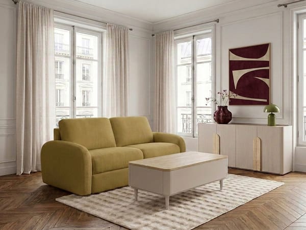 Canapé Kenan · Lisse jaune Bobochic