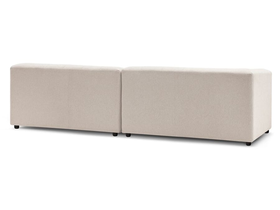 Canapé Kleber modulable lisse deux modules, tissu beige, vue de face sur fond blanc.