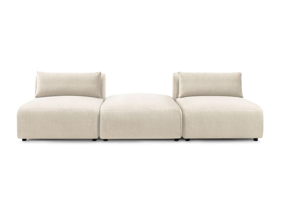 Canapé Jeanne trois modules beige vue de face, sans décor ni ambiance