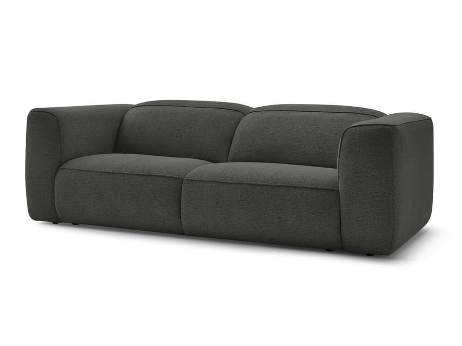 Canapé William en tissu gris foncé, vu de face sur fond blanc
