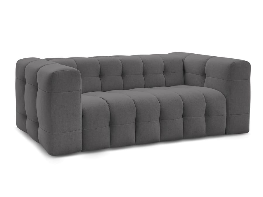 Canapé Cloud en tissu gris foncé, vue de face, structure modulaire arrondie