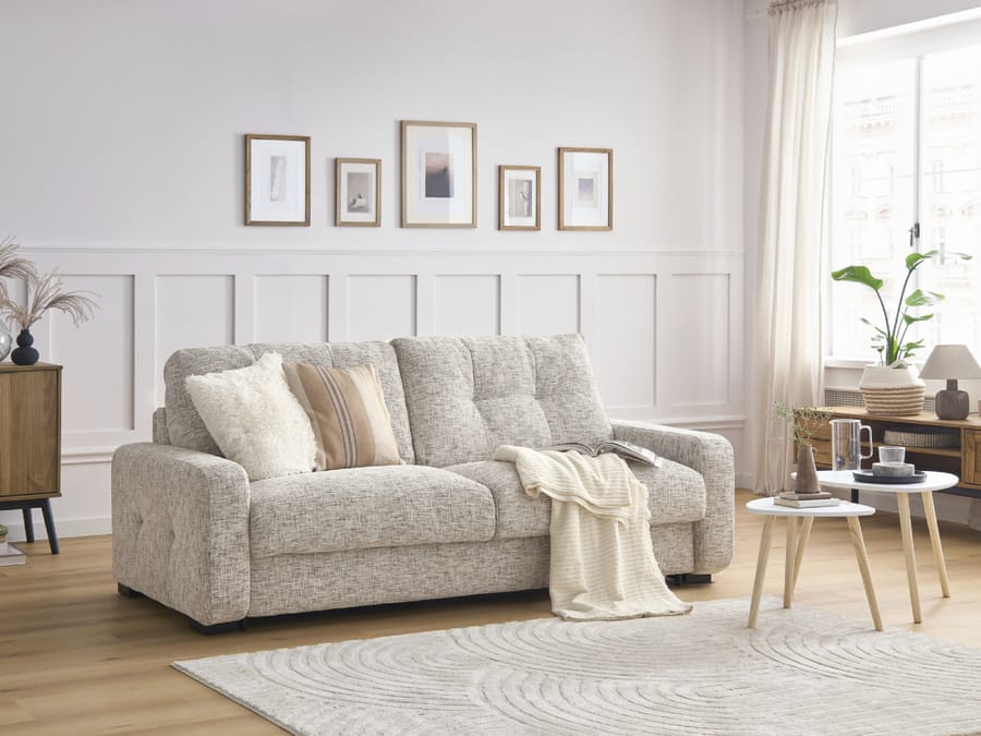 Canapé Charles Bobochic, coloris beige 160x195