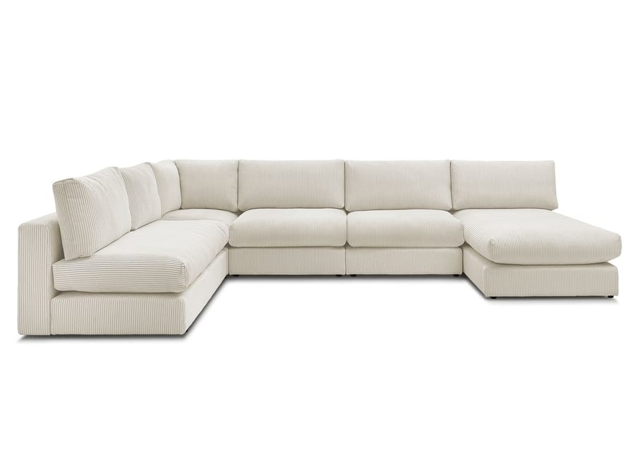 Canapé Paris beige modulable vue d'ensemble sur fond neutre.
