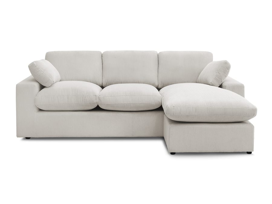 Canapé Belair angle configuration réversible gris clair vue d'ensemble