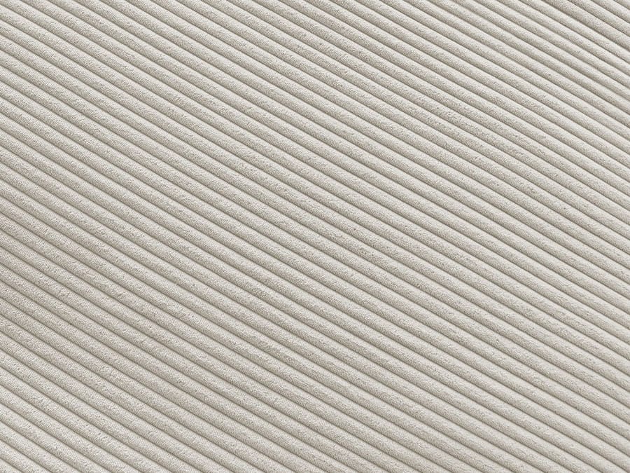 Détail du tissu côtelé gris clair du canapé Belair en gros plan