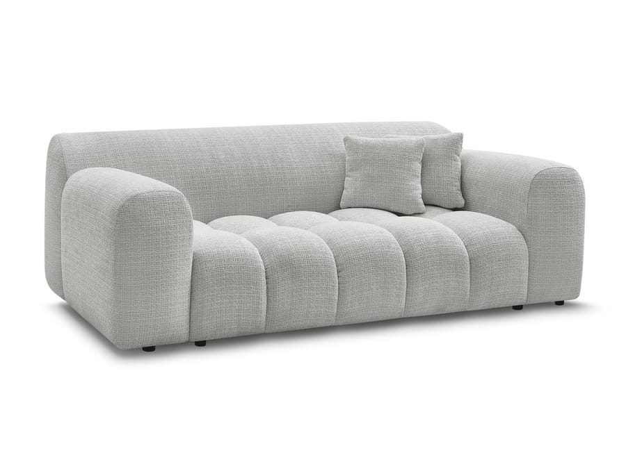 Canapé Mélisse gris clair vu de profil montrant les proportions et la profondeur.