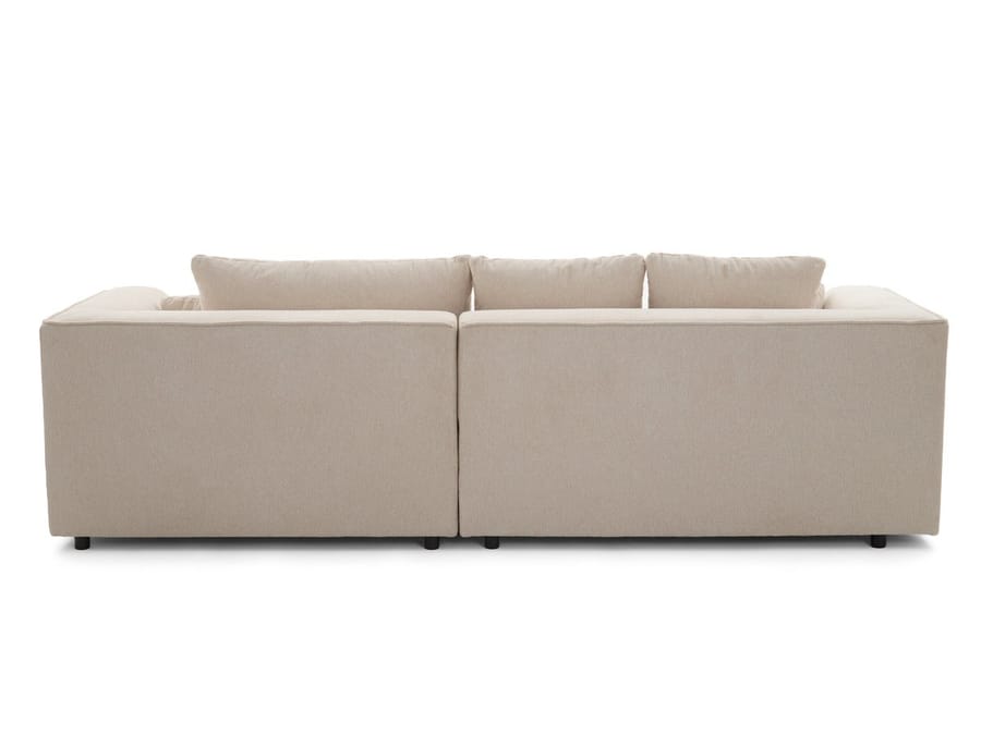Canapé Clovis beige vue de l'arrière montrant le dos et les accoudoirs