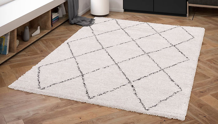 Tapis boh&egrave;me - palette douce et motifs discret