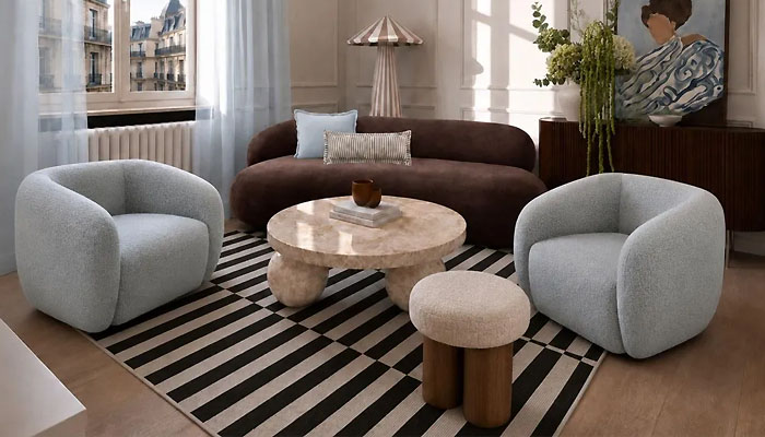 Salon avec deux fauteuils CELINE