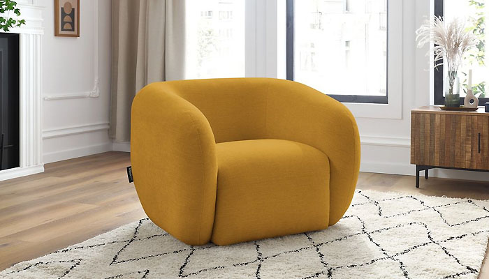 Fauteuil en tissu jaune