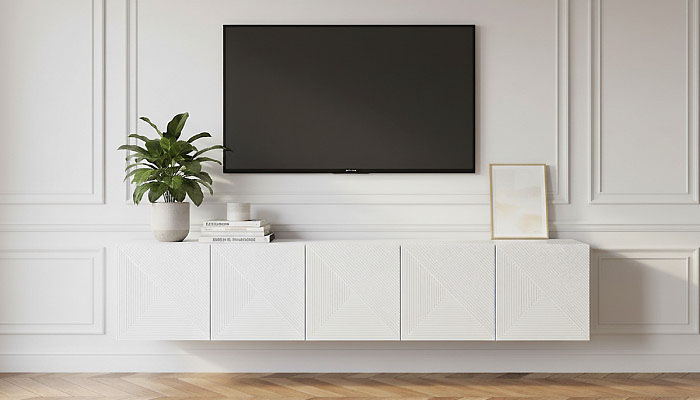 Meuble TV suspendu blanc