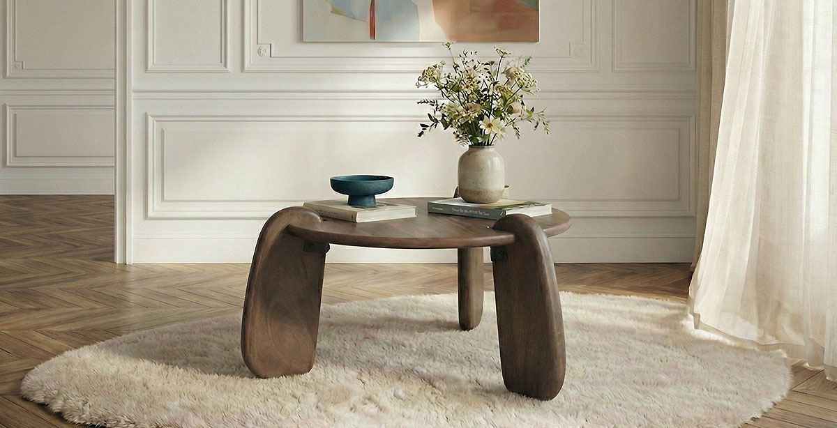 La table basse en bois massif