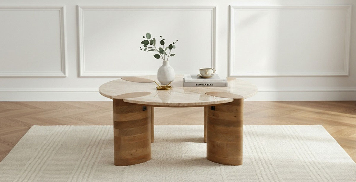 La table basse en travertin