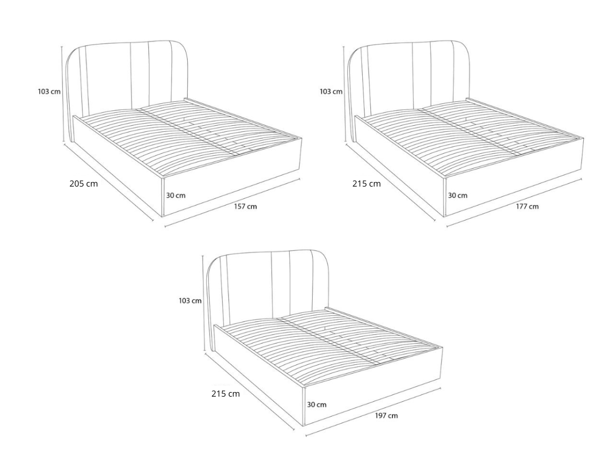 Opbergbed SIDNEY structuurstof