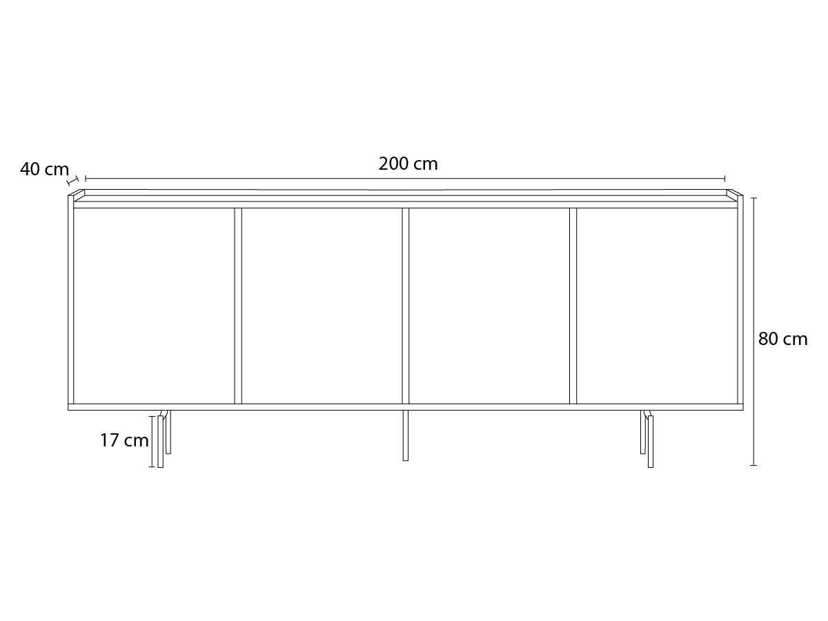 Buffet 4 portes 200 cm FREDA