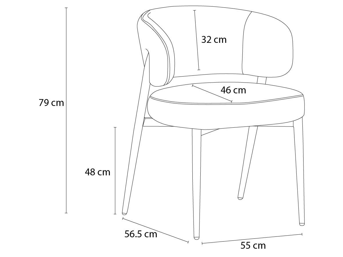 Set van 2 stoelen RHEA in tweedstof