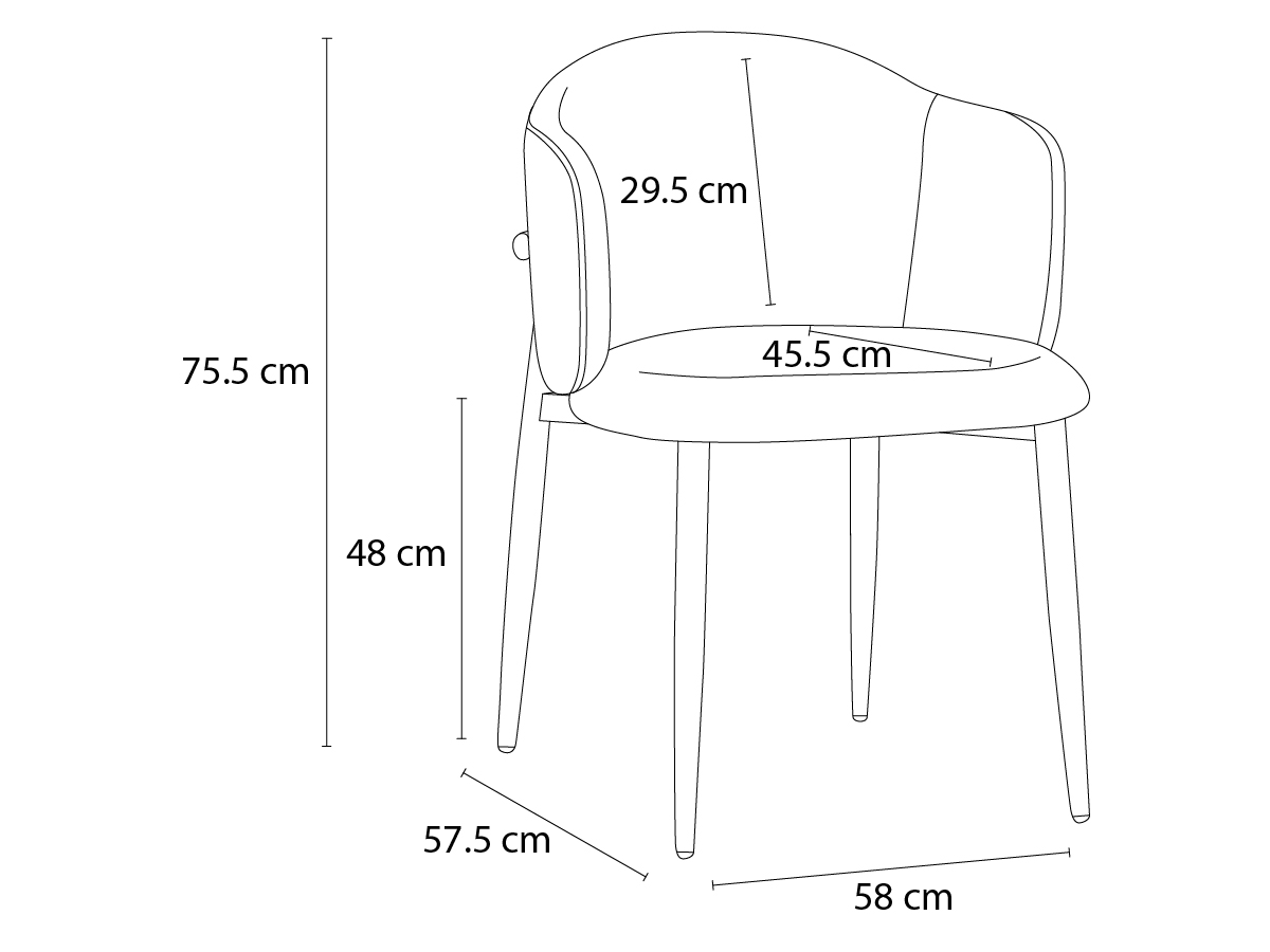 Set van 2 LETO stoelen in tweedstof